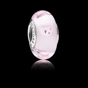 Murano glass Pink Hearts Charm